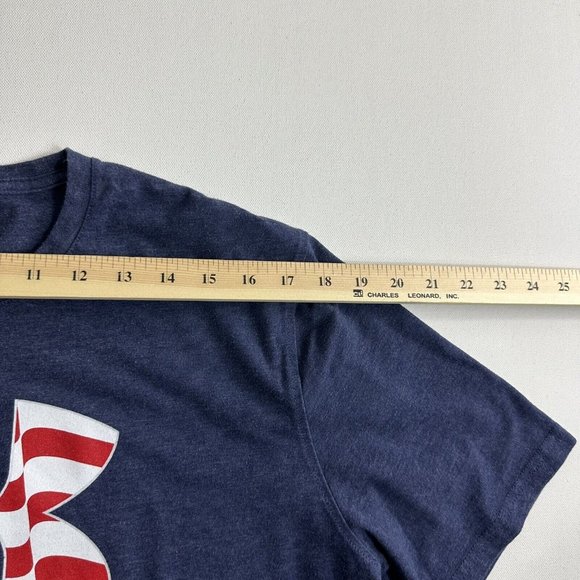 Under Armour Shirt Mens Blue American Flag Graphic Print USA Heatgear Size Large - Picture 9 of 10